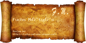 Fuchs Mátyás névjegykártya