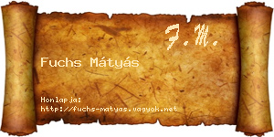 Fuchs Mátyás névjegykártya